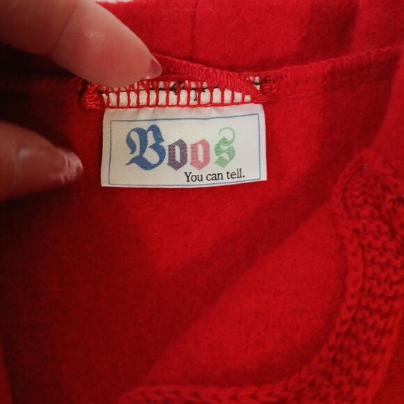 Boos Austrian Original New Wool Cardigan Coin Detail Buttons 44 M Red Vintage - Picture 4 of 12